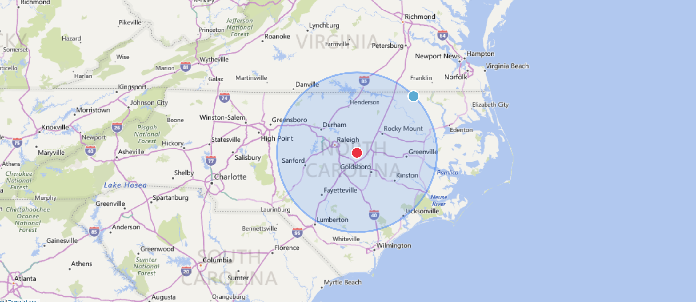 Atkinson Delivery Radius